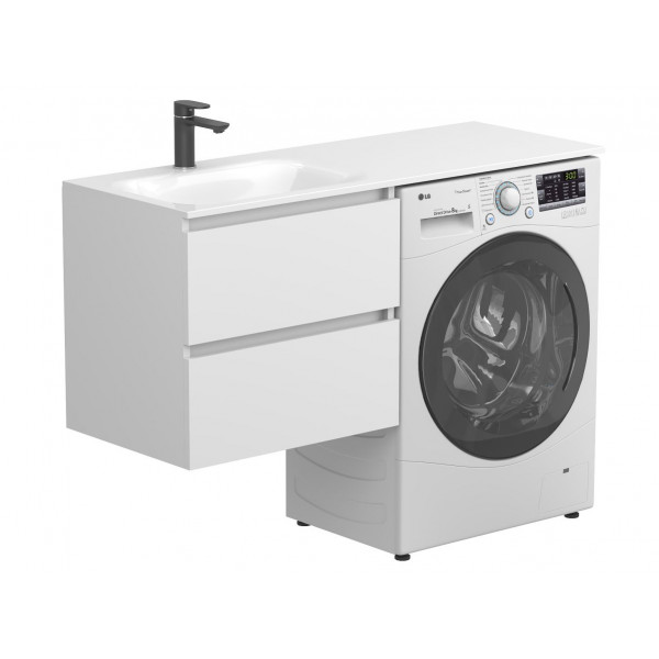 Тумба підвісна LUMO Біла матова для умивальника JESSEL 1200 L Miraggio