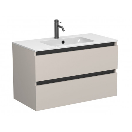 Тумба підвісна NATURA кашемір, ДСП для умивальника DELLA 900 Miraggio