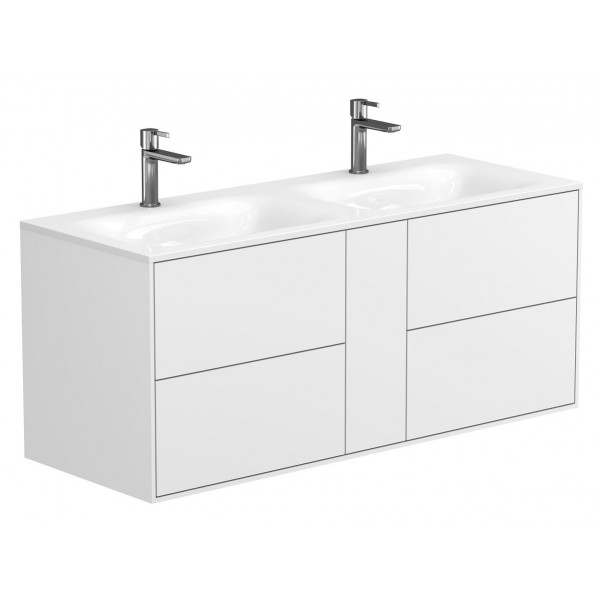 Тумба підвісна SPACE Біла soft-touch для умивальника JESSEL 1200 D Miraggio