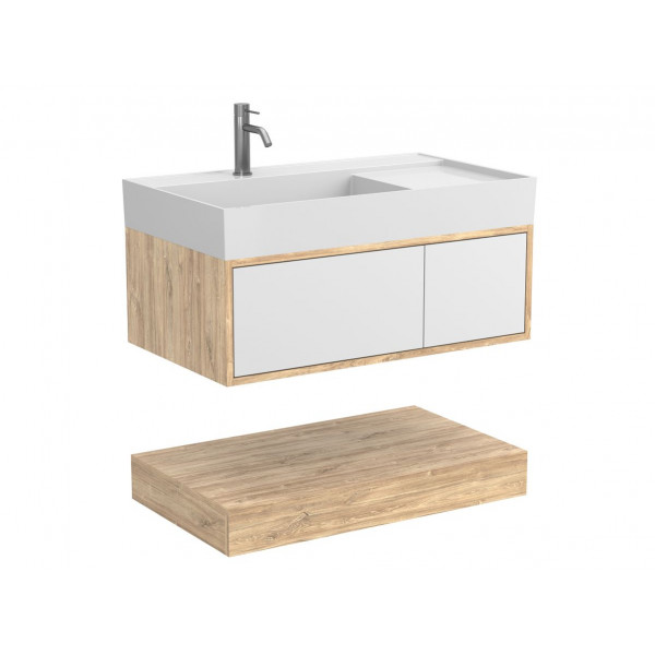 Тумба підвісна DUO Дуб Канзас для умивальника SOUL 900 Miraggio