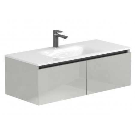 Тумба підвісна BASE Сіра глянцева для умивальника JESSEL 1000 Miraggio