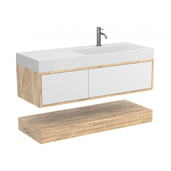 Тумба підвісна DUO Дуб Канзас для умивальника VIOLA 1200 R Miraggio