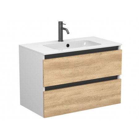 Тумба підвісна NATURA Дуб Небраска для умивальника DELLA 800 Miraggio