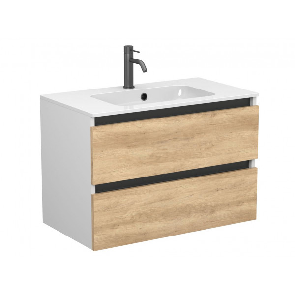 Тумба підвісна NATURA Дуб Небраска для умивальника DELLA 800 Miraggio