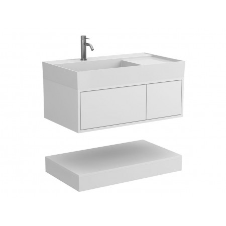 Тумба підвісна DUO Біла для умивальника SOUL 900 Miraggio