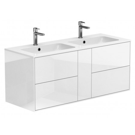 Тумба підвісна SPACE Біла глянцева для умивальника DELLA 1200 D Miraggio