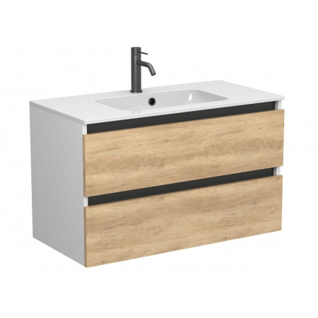 Тумба підвісна NATURA Дуб Небраска для умивальника DELLA 900 Miraggio