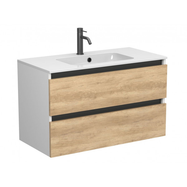 Тумба підвісна NATURA Дуб Небраска для умивальника DELLA 900 Miraggio