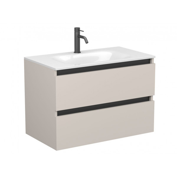 Тумба підвісна NATURA кашемір, ДСП для умивальника JESSEL 800 Miraggio