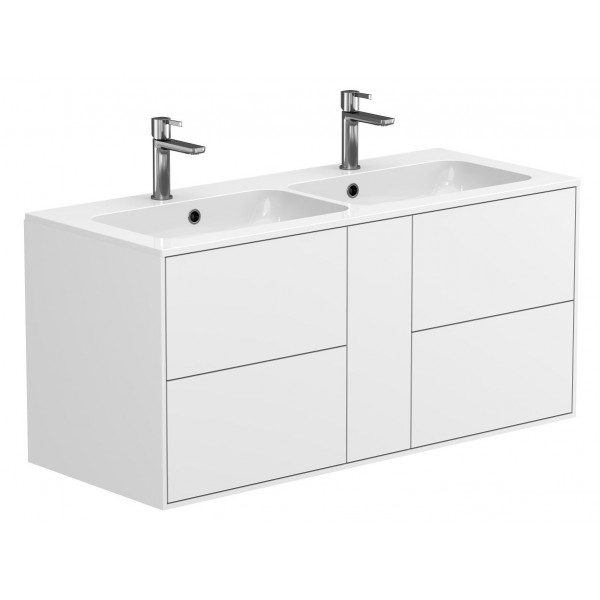 Тумба підвісна SPACE Біла матова для умивальника DELLA 1100 D Miraggio