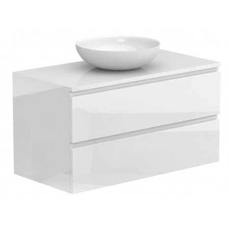 Тумба підвісна MONO 900 Біла глянцева з умивальником TOBI Miraggio