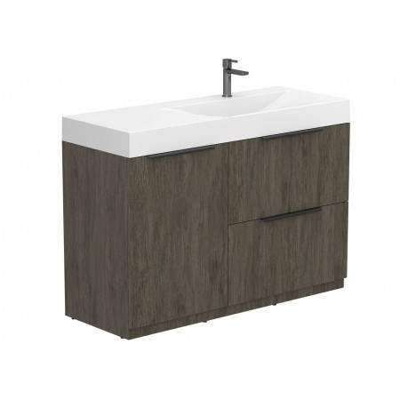 Тумба підлогова ALBA Толедо темне дерево з умивальником VIOLA 1200 R Miraggio