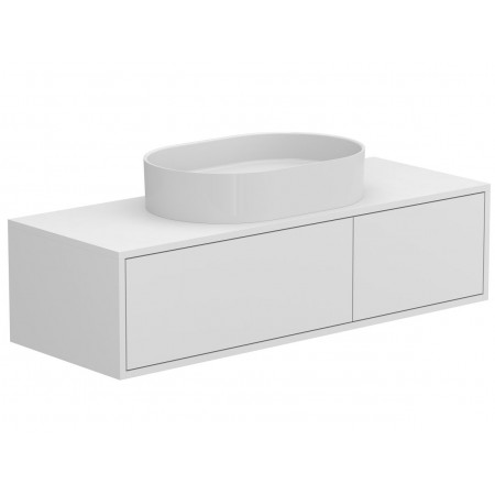 Тумба підвісна CLOUD 1200 Біла матова з умивальником KIRA Miraggio