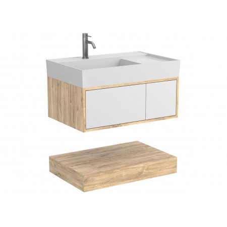 Тумба підвісна DUO Дуб Канзас для умивальника SOUL 800 Miraggio