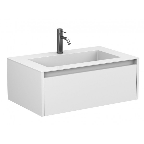Тумба підвісна UNO біла матова для умивальника ERICA 800 Miraggio