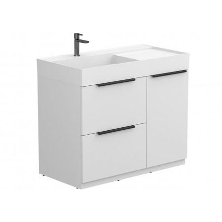 Тумба підлогова ALBA Біла з умивальником SOUL 1000 Miraggio