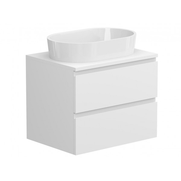 Тумба підвісна MONO 600 Біла soft-touch з умивальником SORRENTO Miraggio