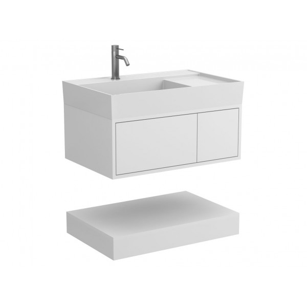 Тумба підвісна DUO Біла для умивальника SOUL 800 Miraggio