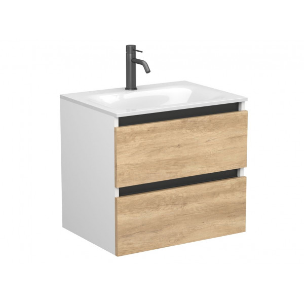 Тумба підвісна NATURA Дуб Небраска для умивальника JESSEL 600 Miraggio