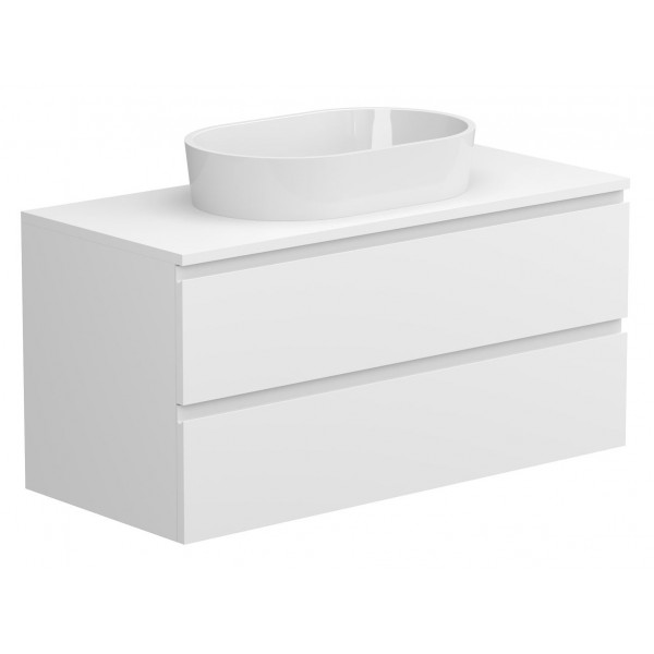 Тумба підвісна MONO 1000 Біла soft-touch з умивальником SORRENTO Miraggio