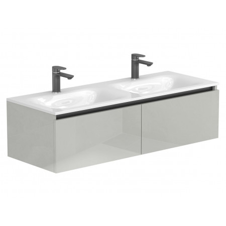 Тумба підвісна BASE Сіра глянцева для умивальника JESSEL 1200 D Miraggio