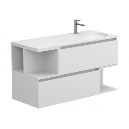 Тумба підвісна URBAN Біла матова з умивальником NEW YORK 1200 R Miraggio