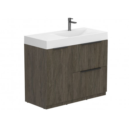 Тумба підлогова ALBA Толедо темне дерево з умивальником VIOLA 1000 R Miraggio