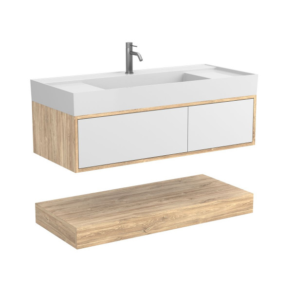 Тумба підвісна DUO Дуб Канзас для умивальника SOUL 1200 Miraggio