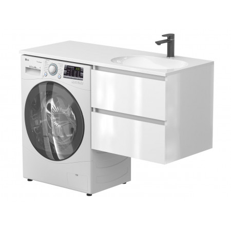 Тумба підвісна LUMO Біла глянцева для умивальника NEW YORK 1200 R Miraggio