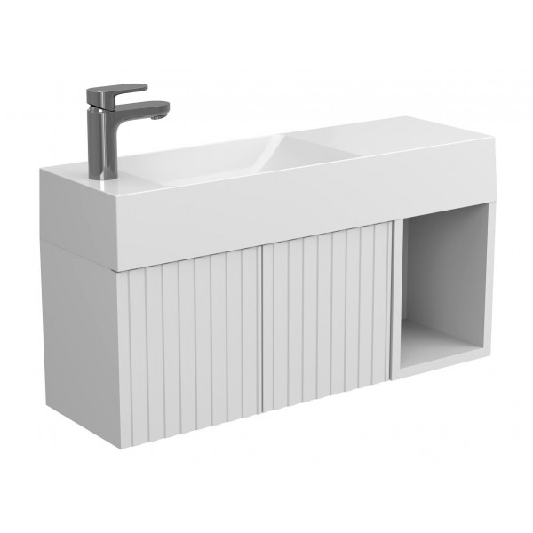 Тумба підвісна AURA біла матова для умивальника SHANGHAI L Miraggio