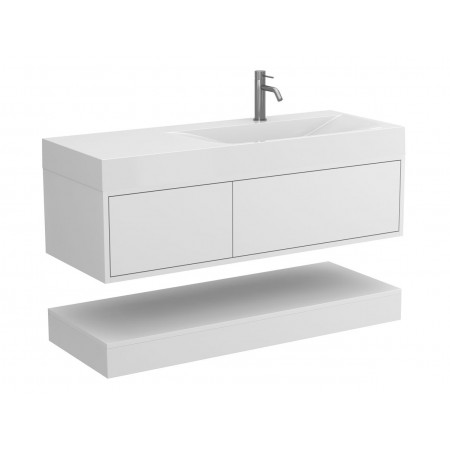 Тумба підвісна DUO Біла для умивальника VIOLA 1200 R Miraggio