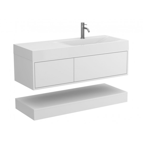 Тумба підвісна DUO Біла для умивальника VIOLA 1200 R Miraggio