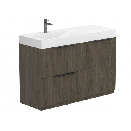 Тумба підлогова ALBA Толедо темне дерево з умивальником VIOLA 1200 L Miraggio