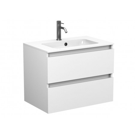 Тумба підвісна NATURA біла матова для умивальника DELLA 700 Miraggio