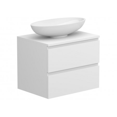 Тумба підвісна MONO 600 Біла soft-touch з умивальником NICE Miraggio