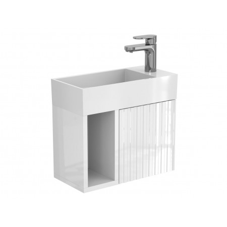 Тумба підвісна AURA біла глянцева для умивальника TONI 450 Miraggio