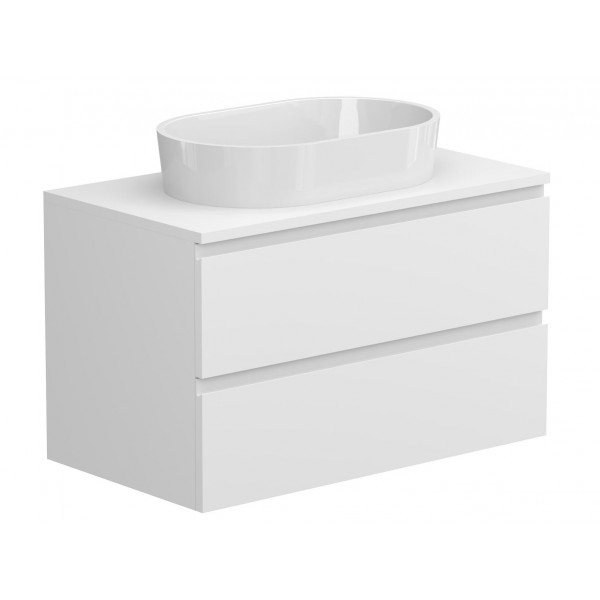 Тумба підвісна MONO 800 Біла soft-touch з умивальником SORRENTO Miraggio