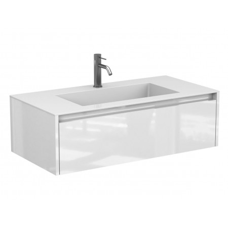 Тумба підвісна UNO біла глянцева для умивальника ERICA 1000 Miraggio
