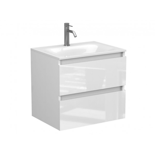 Тумба підвісна NATURA біла глянцева для умивальника JESSEL 600 Miraggio