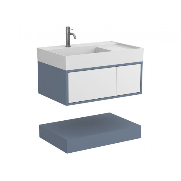 Тумба підвісна DUO Сірий для умивальника SOUL 800 Miraggio
