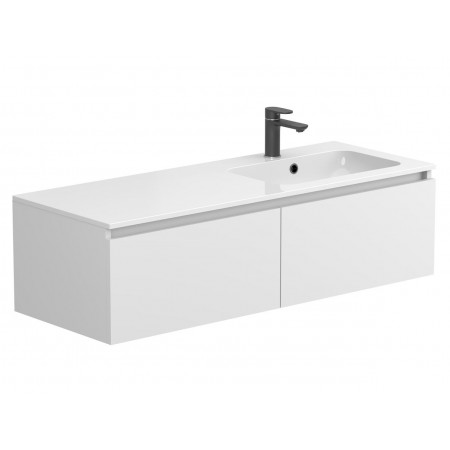 Тумба підвісна BASE Біла матова для умивальника DELLA 1200 R Miraggio