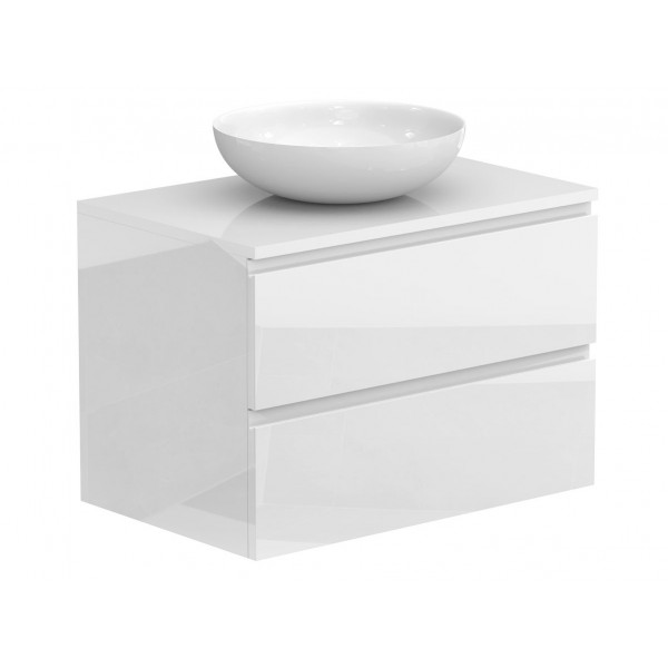 Тумба підвісна MONO 700 Біла глянцева з умивальником TOBI Miraggio
