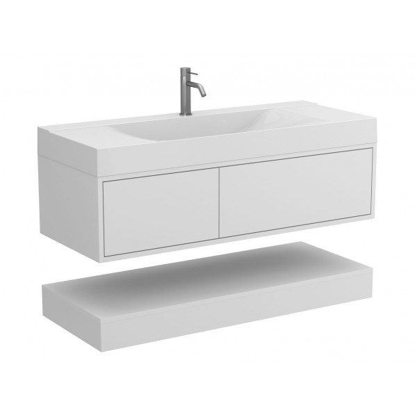 Тумба підвісна DUO Біла для умивальника FLY 1200 Miraggio