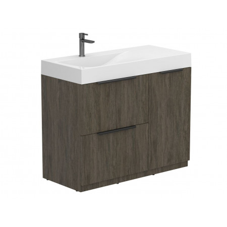 Тумба підлогова ALBA Толедо темне дерево з умивальником VIOLA 1000 L Miraggio