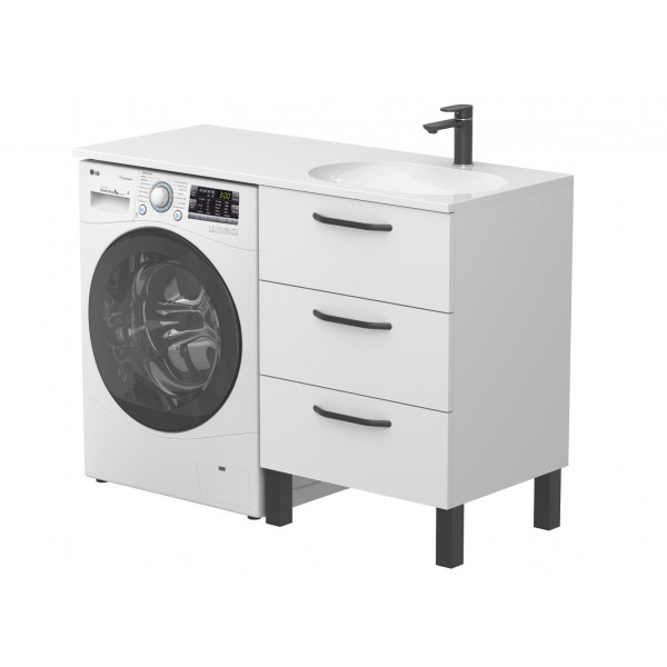 Тумба підлогова TESSA Біла для умивальника NEW YORK 1200 R Miraggio