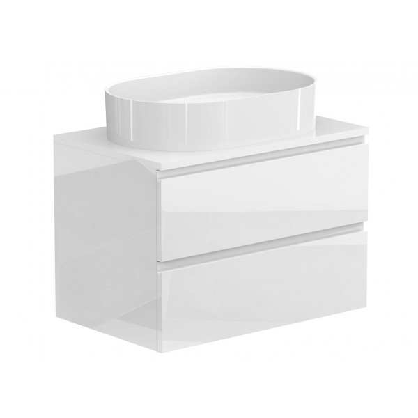 Тумба підвісна MONO 700 Біла глянцева з умивальником KIRA Miraggio