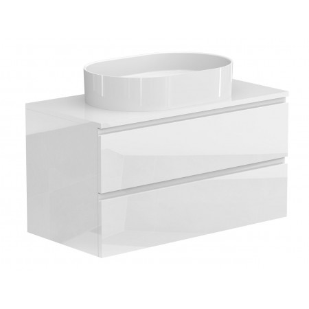 Тумба підвісна MONO 900 Біла глянцева з умивальником KIRA Miraggio