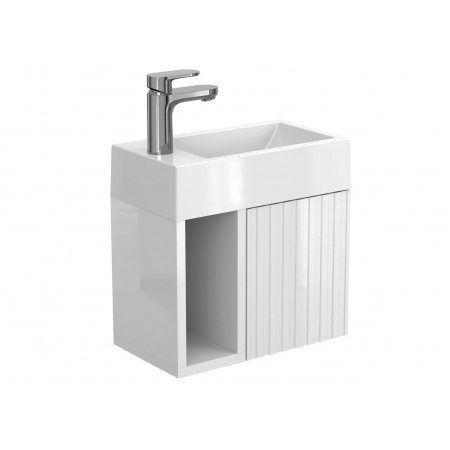 Тумба підвісна AURA біла глянцева для умивальника FARO Miraggio