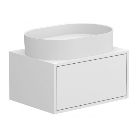 Тумба підвісна CLOUD 600 Біла матова з умивальником KIRA Miraggio