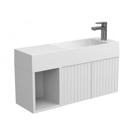 Тумба підвісна AURA біла матова для умивальника SHANGHAI R Miraggio